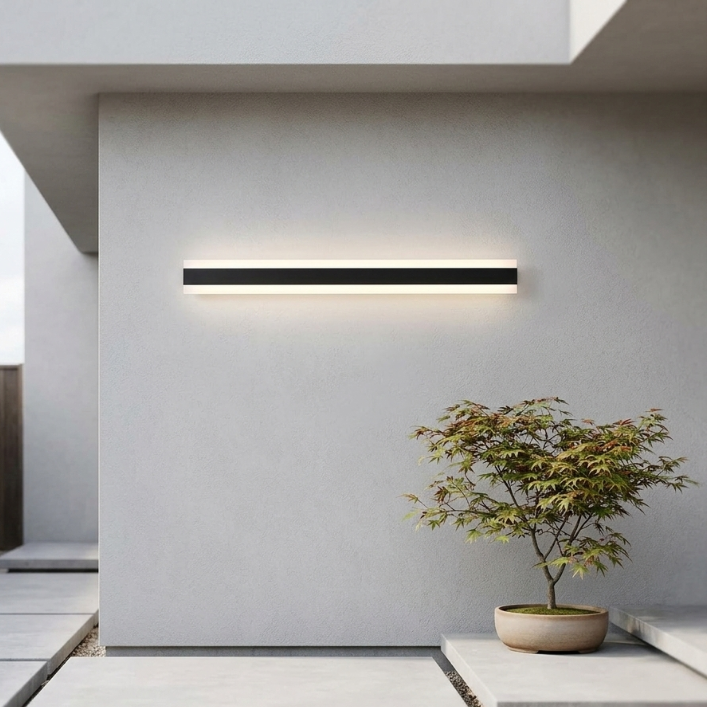 LED Außenwandleuchte mit Streifenstruktur