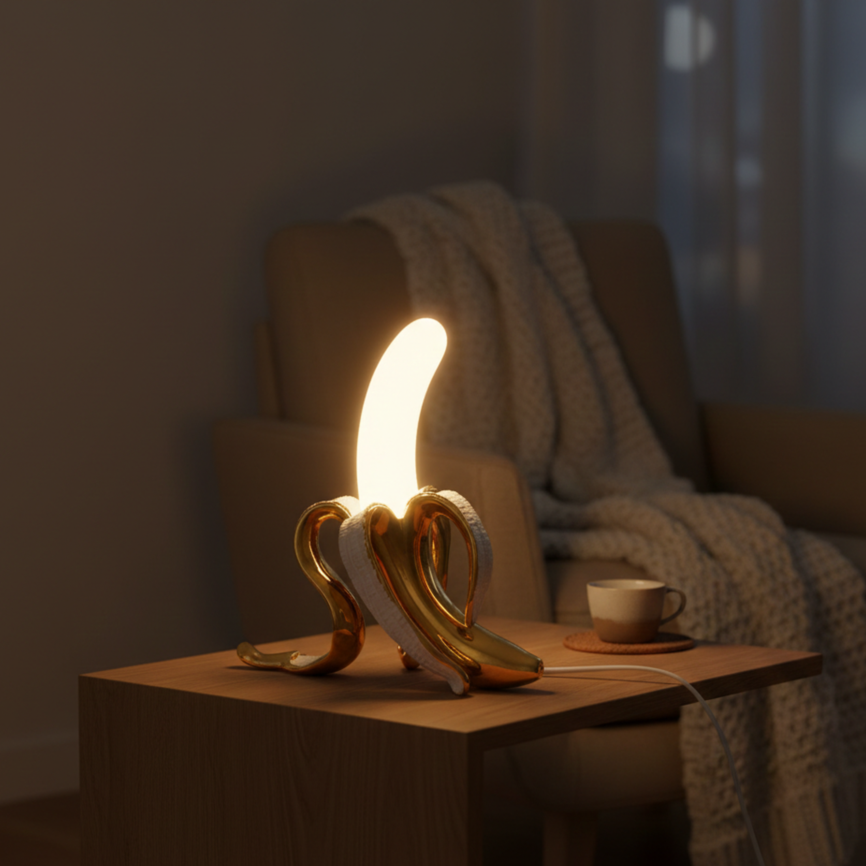 Art-Deco Bananenförmige LED Tischlampe