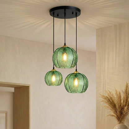 Moderne Gestreifte Glas Hängelampe