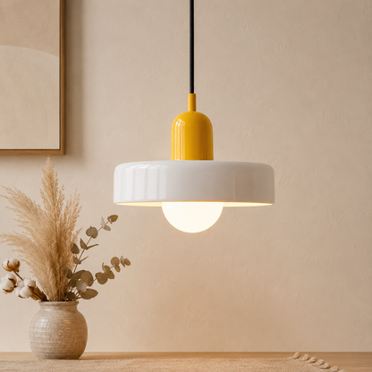 Bauhaus Farbglas Pendelleuchte