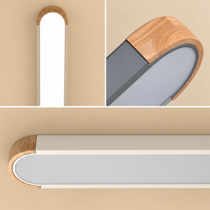 Skandinavische LED Deckenleuchte mit gummierter Holzoptik