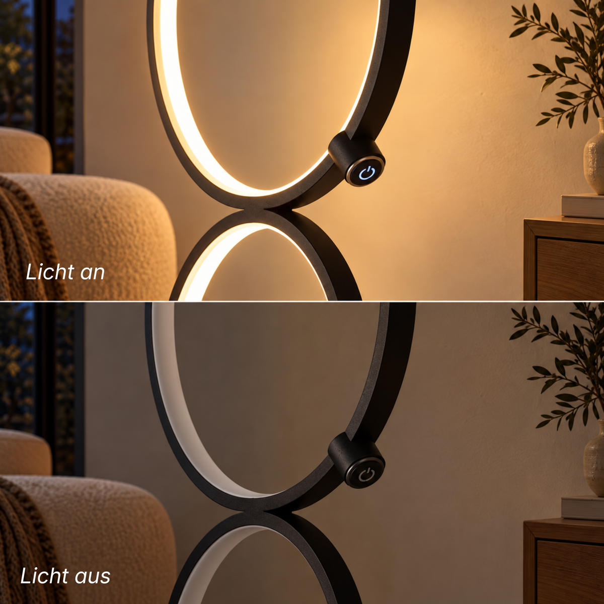 Moder­ne Mehrfachring Stehlampe