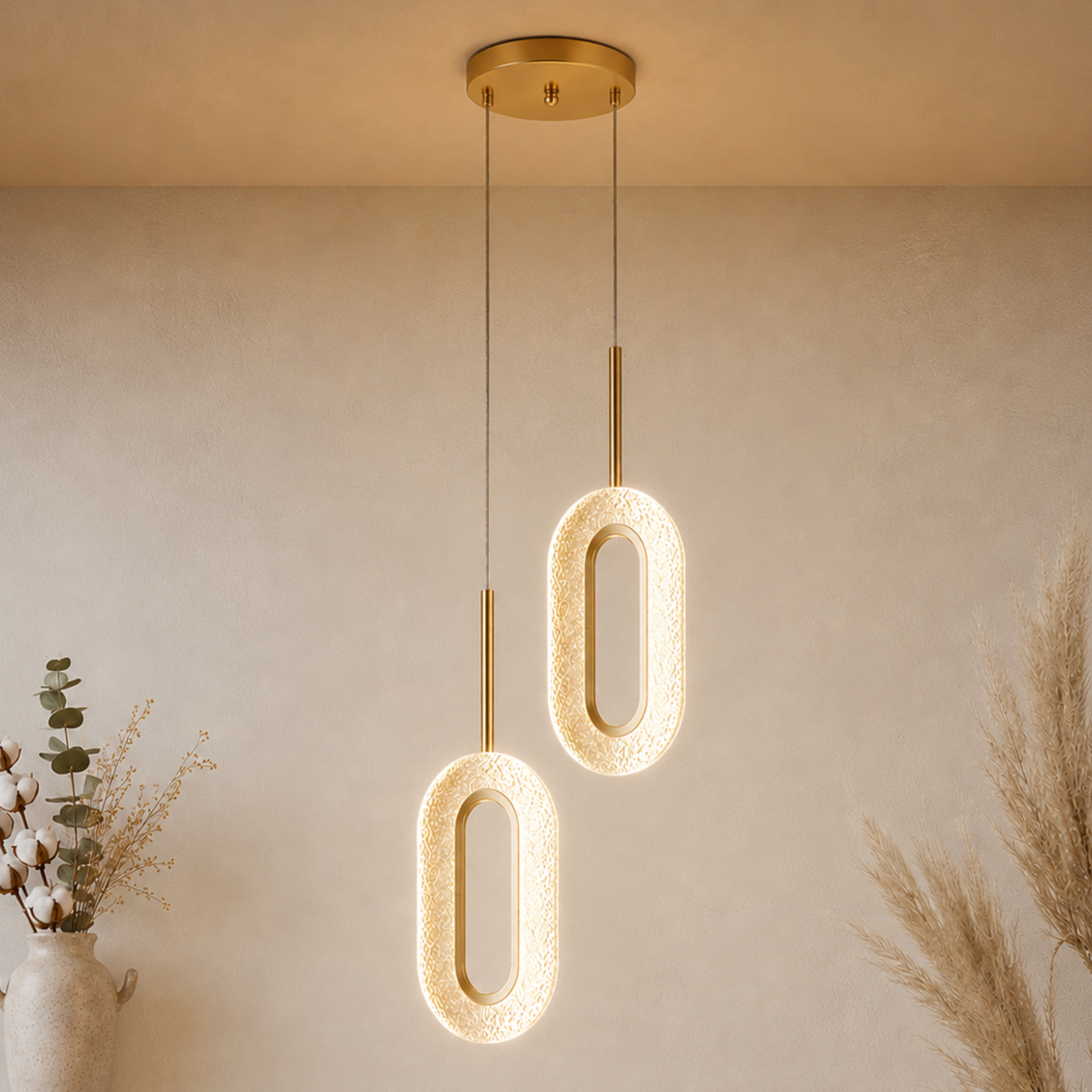 Moderne Kristall LED Innen Pendelleuchte