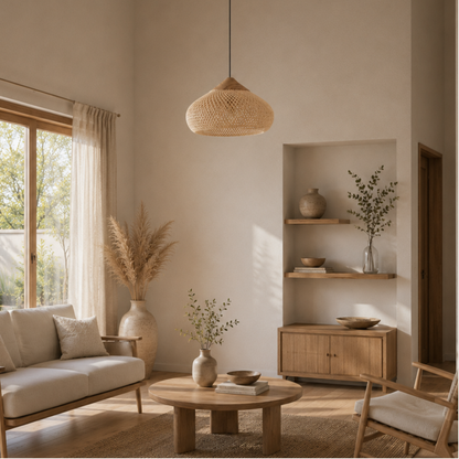 Vintage Rattan Deckenleuchte