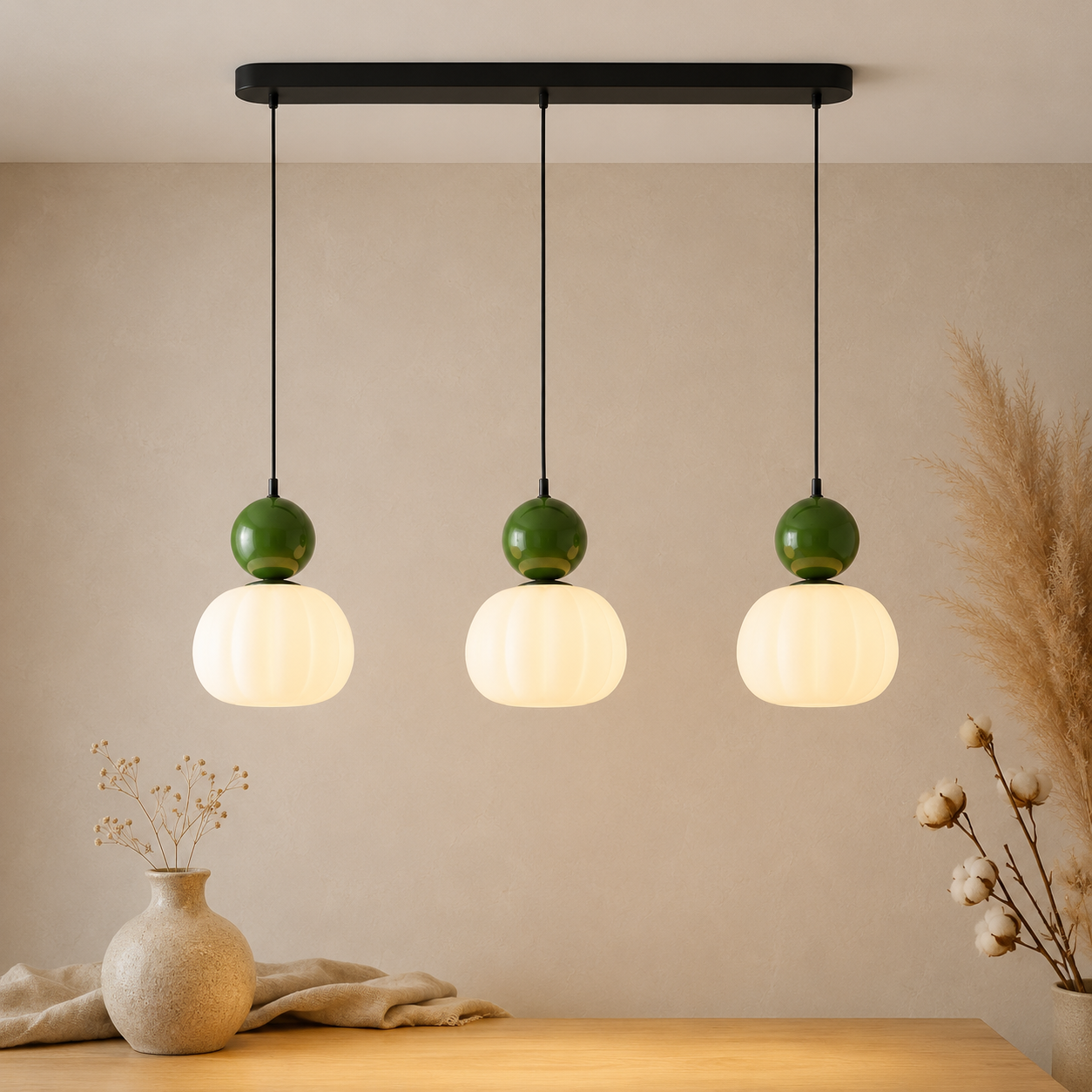Art Deco Bauhaus Kürbis Pendelleuchte