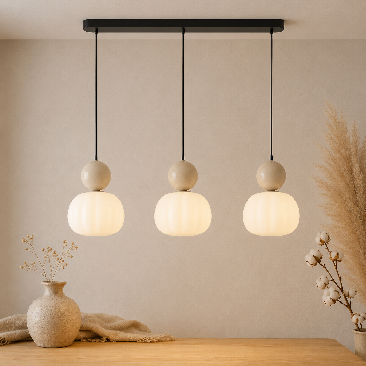 Art Deco Bauhaus Kürbis Pendelleuchte