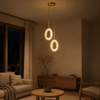 Moderne Kristall LED Innen Pendelleuchte