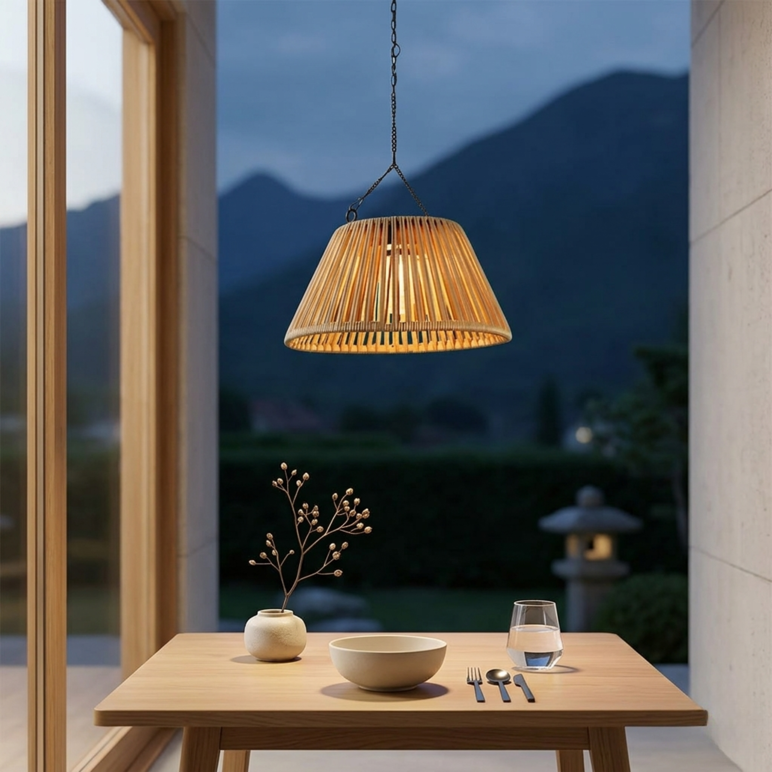 Rattan Außen Laterne
