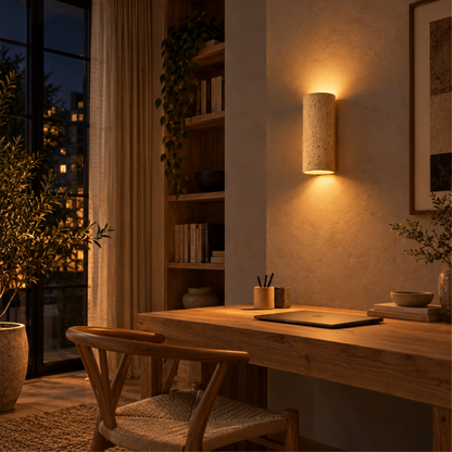 Rustikale LED-Wandleuchte in Steinoptik