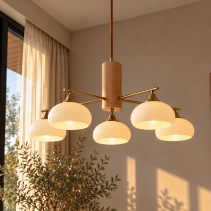 Elegante Mid-Century Glas Pendelleuchte