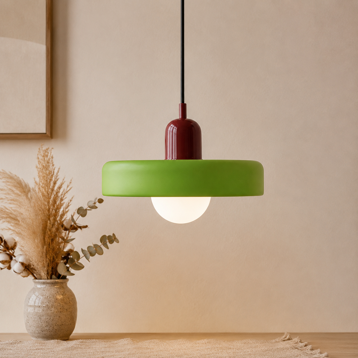 Bauhaus Farbglas Pendelleuchte