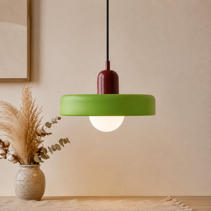 Bauhaus Farbglas Pendelleuchte