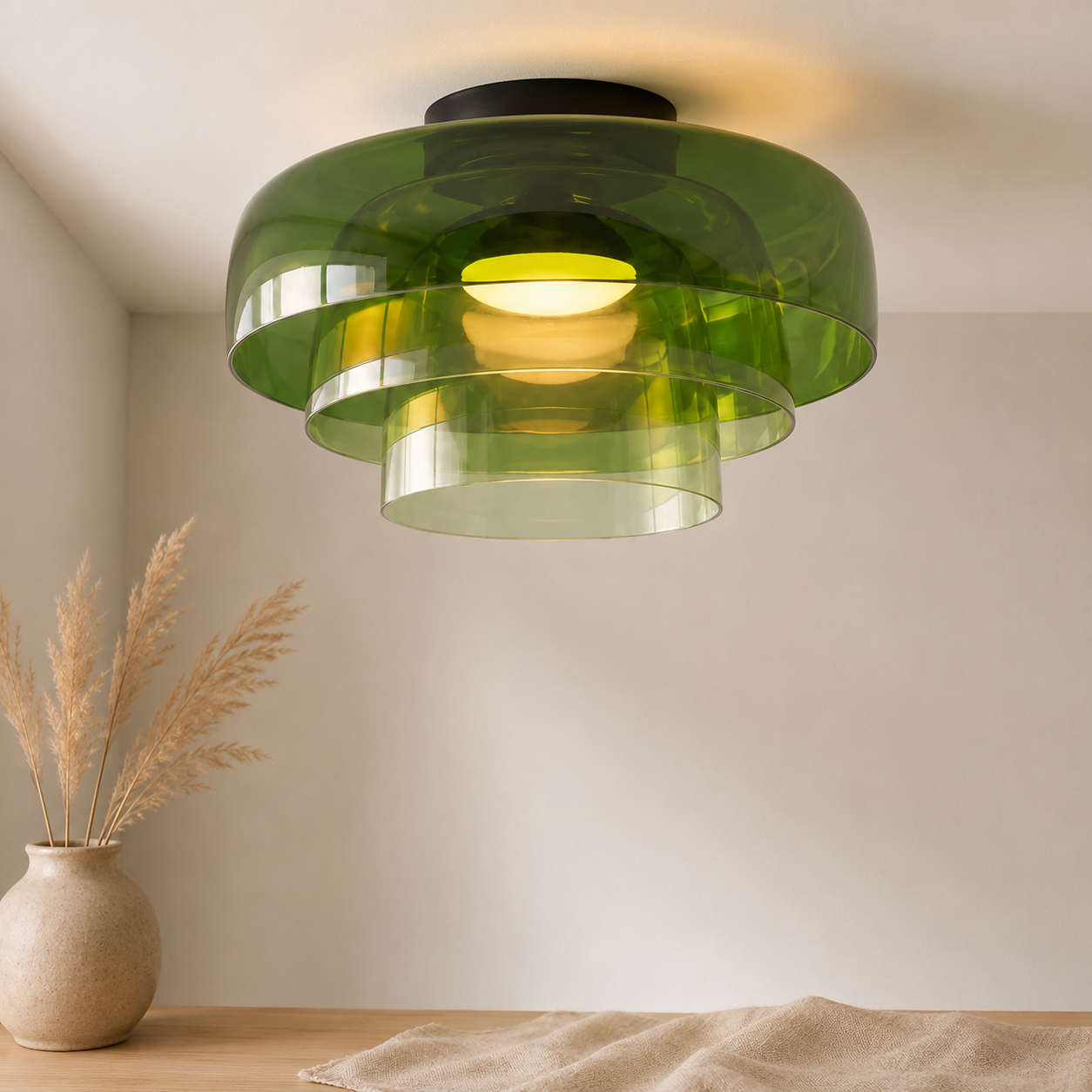 Nordische Bauhaus Glas Deckenleuchte