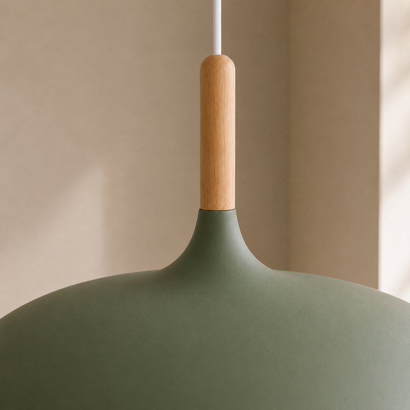 Minimalistische Holz Aluminium Pendelleuchte