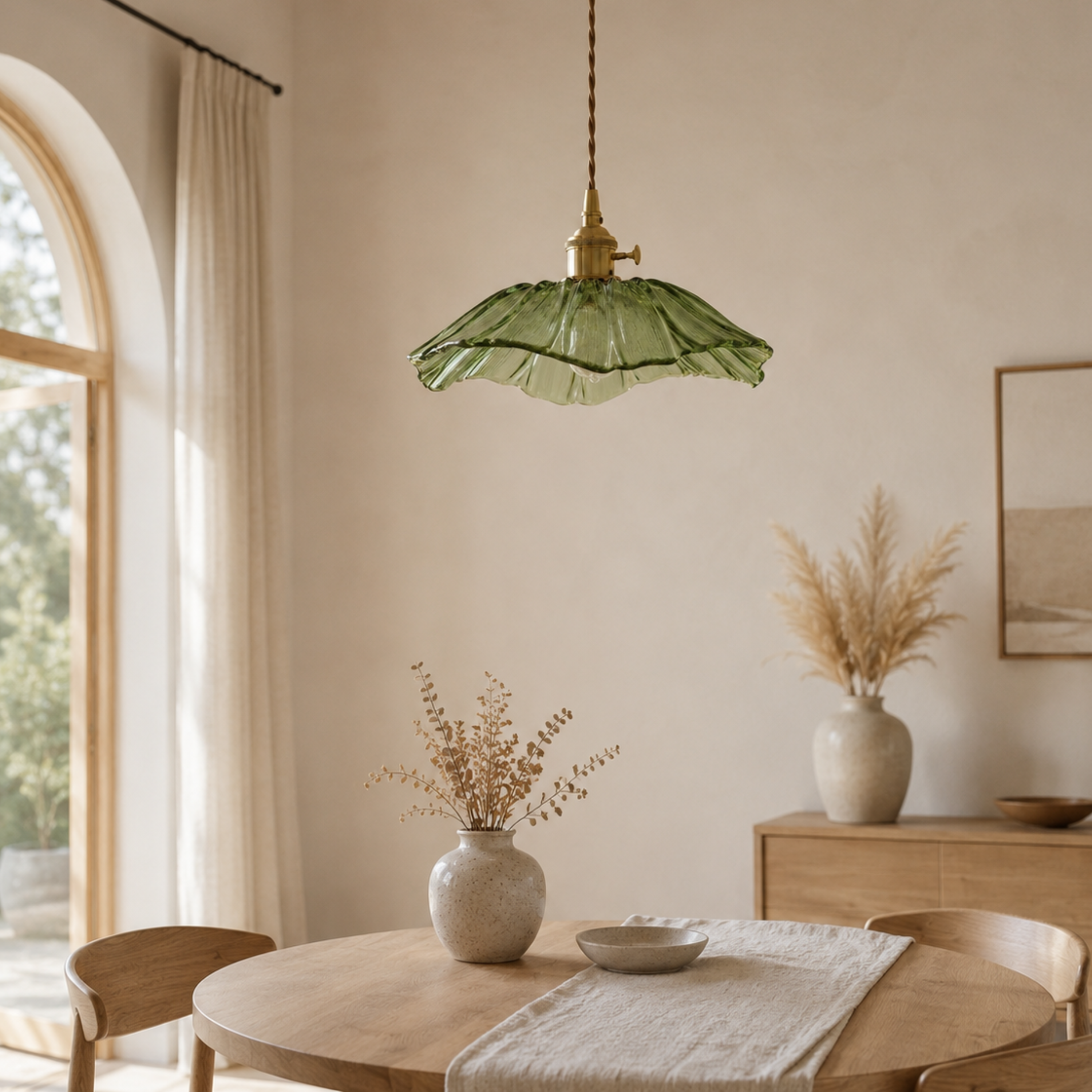 Moderne Glas Blumen LED Pendelleuchte