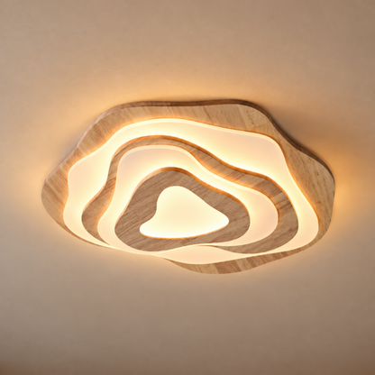 Skandinavische Massivholz LED Deckenleuchte