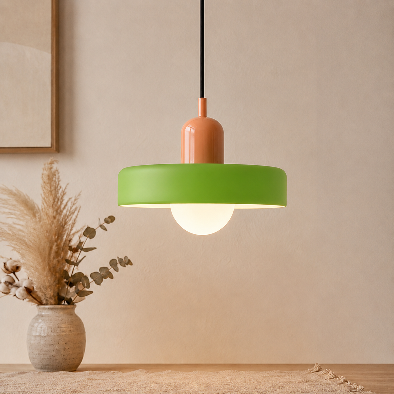 Bauhaus Farbglas Pendelleuchte