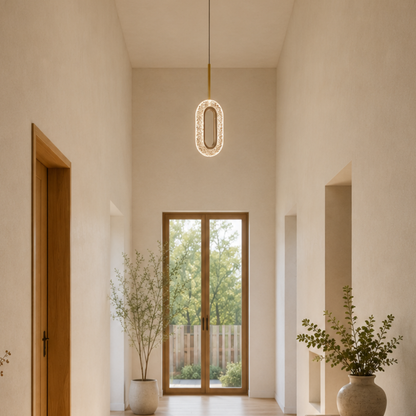 Moderne Kristall LED Innen Pendelleuchte