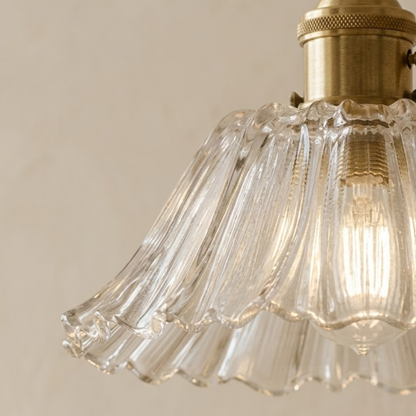 Moderne Glas Blumen LED Pendelleuchte