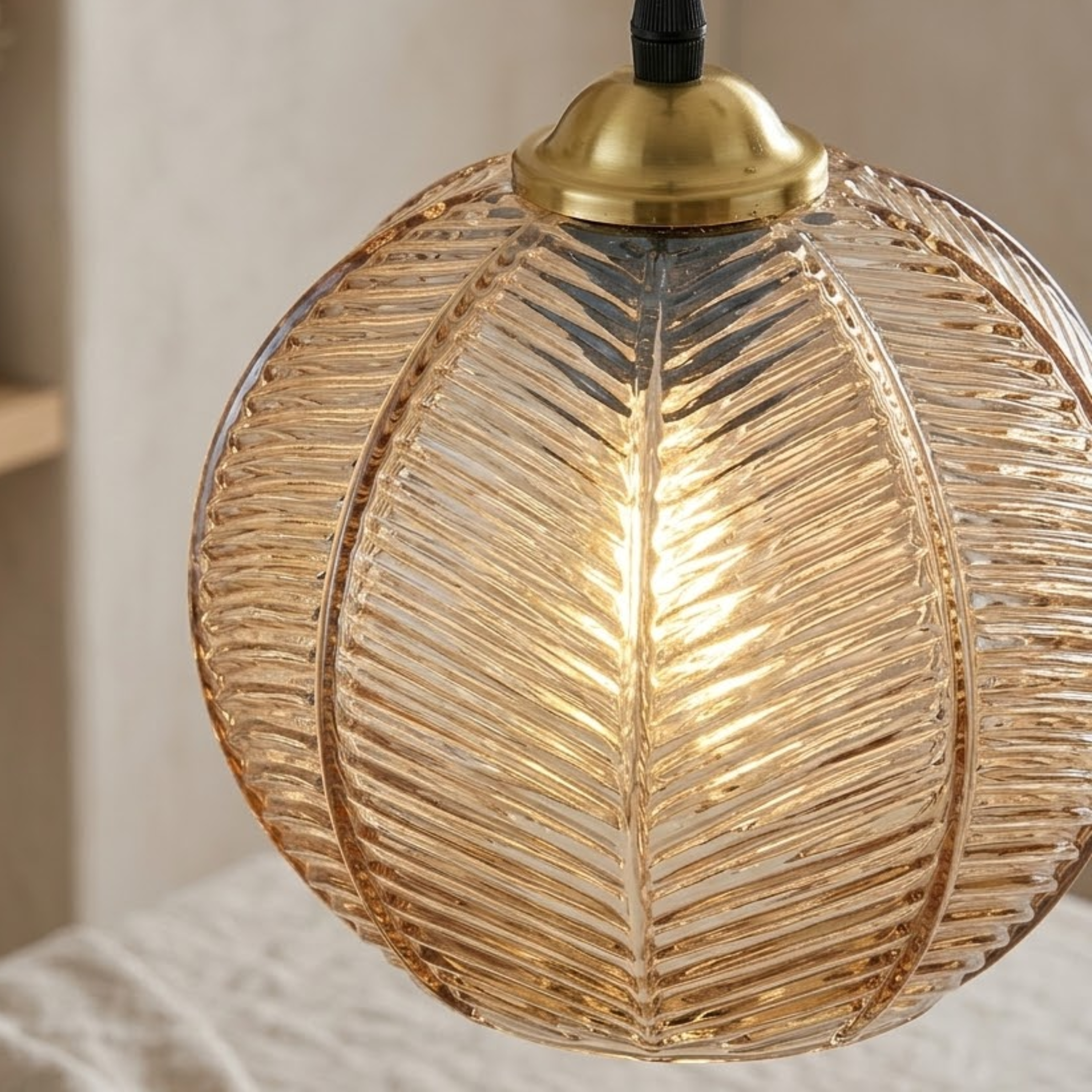 Moderne Gestreifte Glas Hängelampe