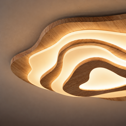 Skandinavische Massivholz LED Deckenleuchte