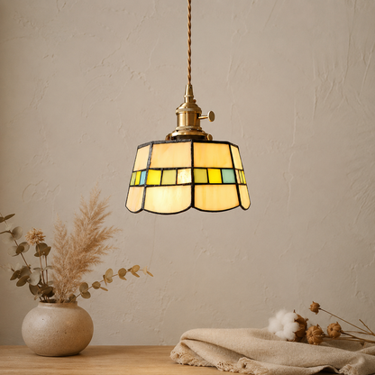 Vintage Farbglas LED Pendelleuchte