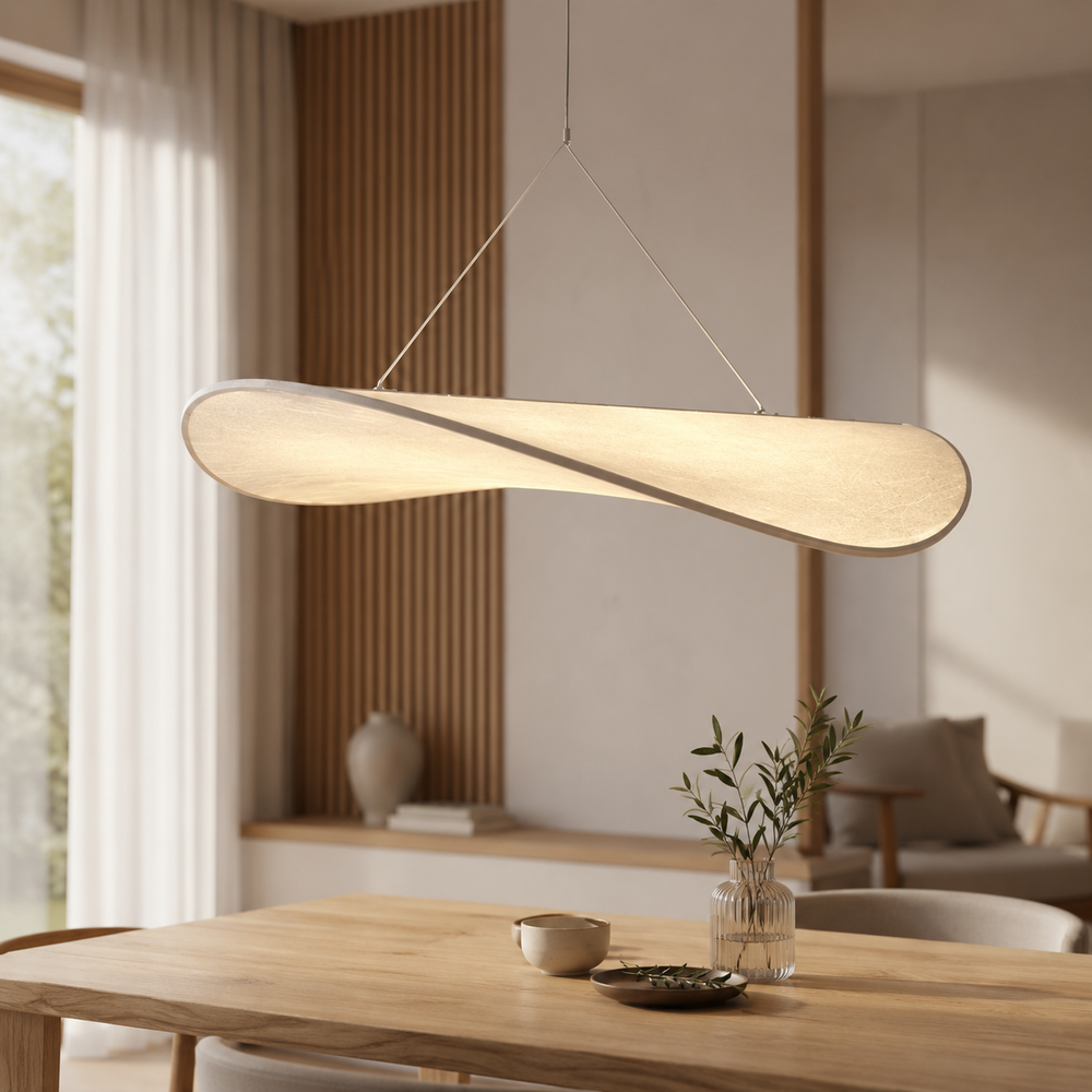 Japandi Seiden LED Pendelleuchte