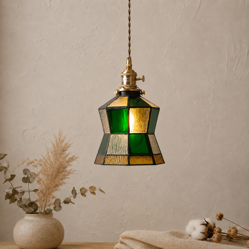 Vintage Farbglas LED Pendelleuchte