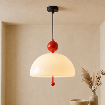 Avantgarde Glas Hängelampe im Bauhaus Stil mit Mittelalterlichen Farben