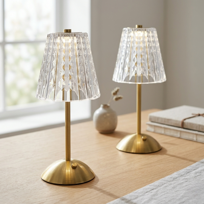 Goldene LED Kristall Tischlampe