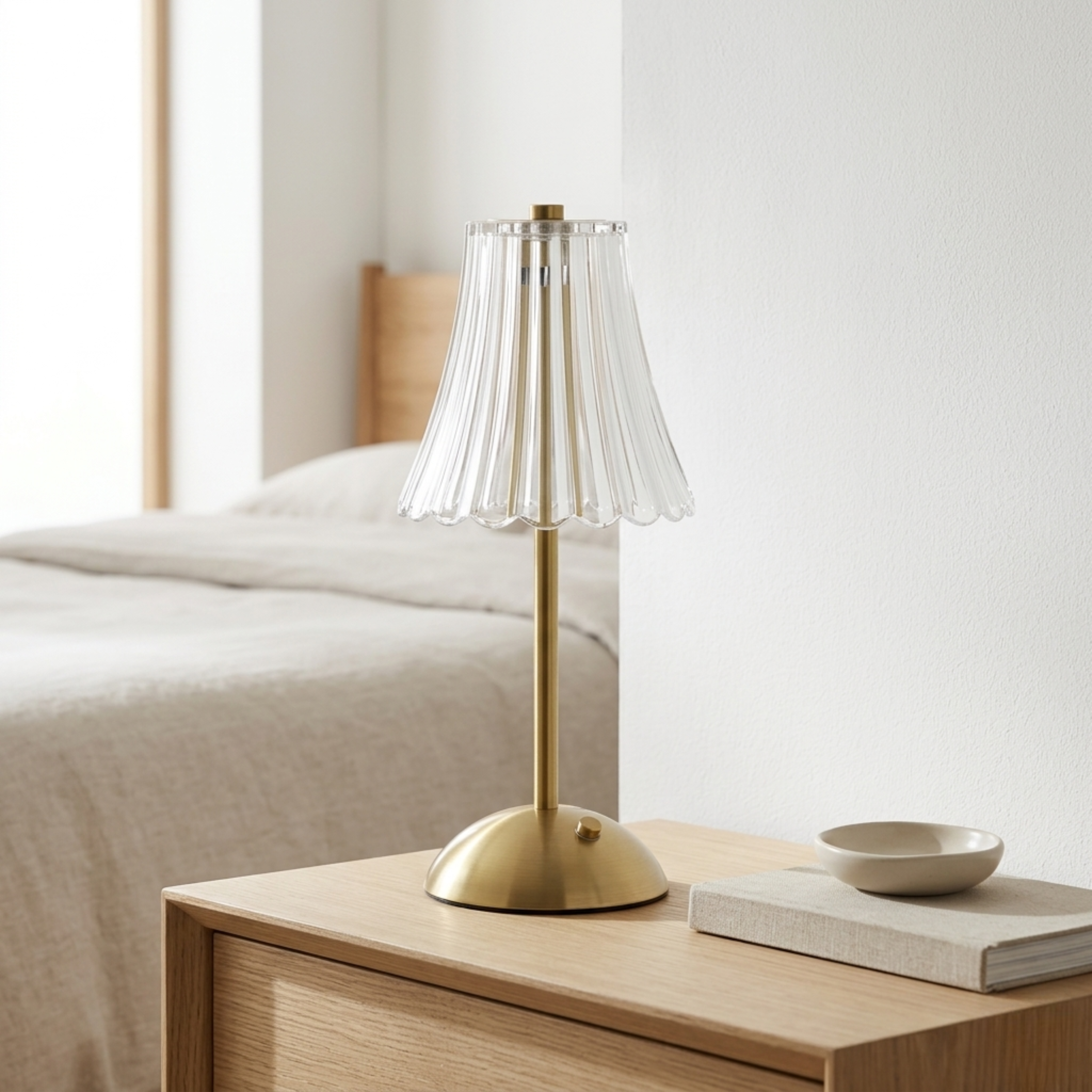 Goldene LED Kristall Tischlampe
