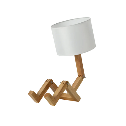 Skandinavische Tischlampe mit Bücherablage
