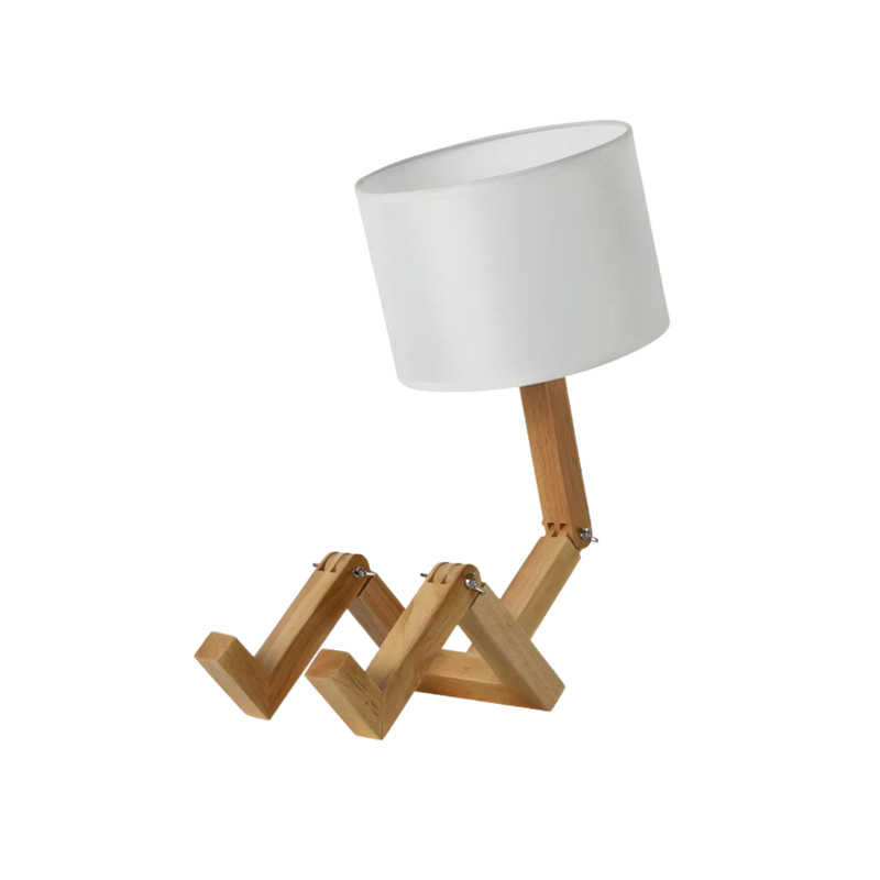 Skandinavische Tischlampe mit Bücherablage
