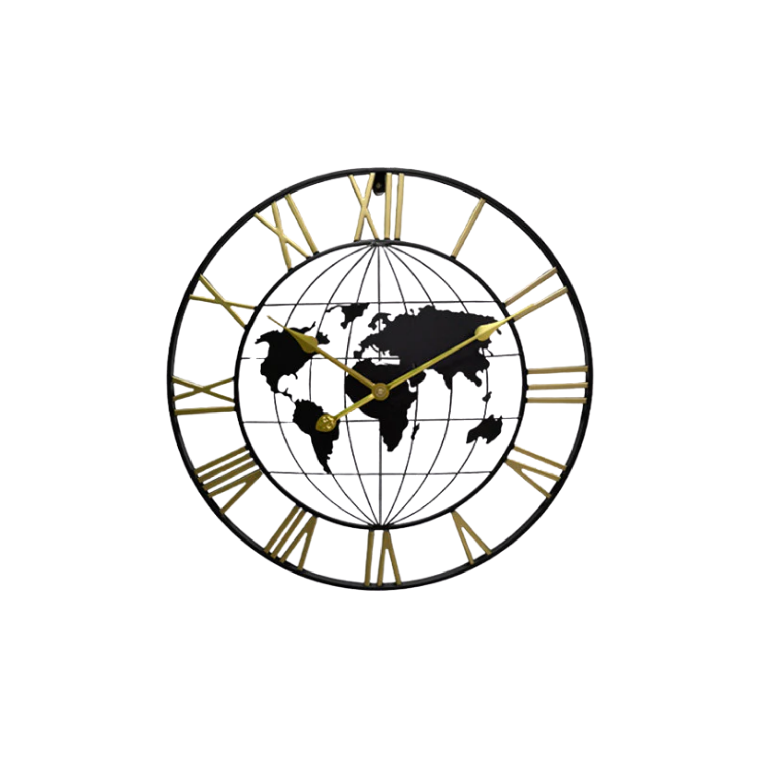 Metall Weltkarte Kugel Wanduhr