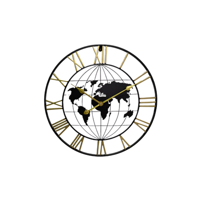 Metall Weltkarte Kugel Wanduhr