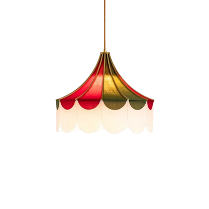 Moderne Minimalistische LED Pendelleuchte mit Farbenfrohem Stoff Design