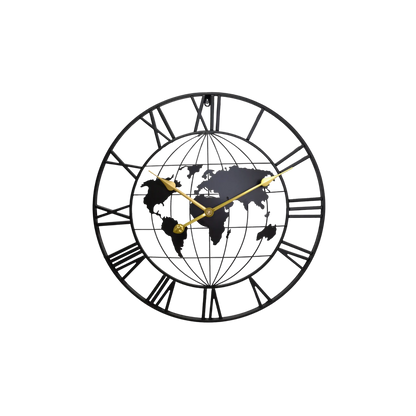 Metall Weltkarte Kugel Wanduhr
