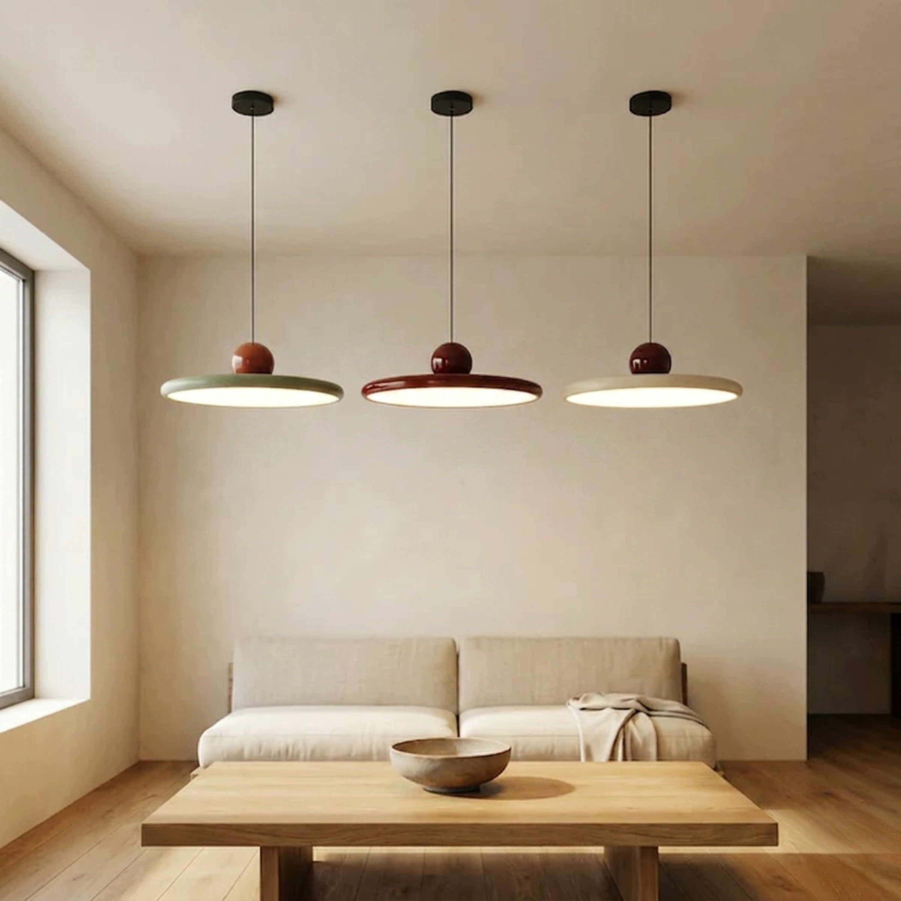 Glas Pendelleuchte im Bauhaus Stil