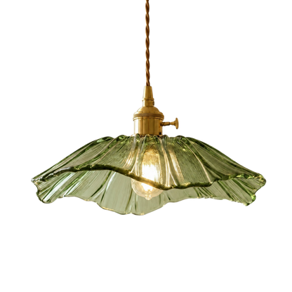 Moderne Glas Blumen LED Pendelleuchte