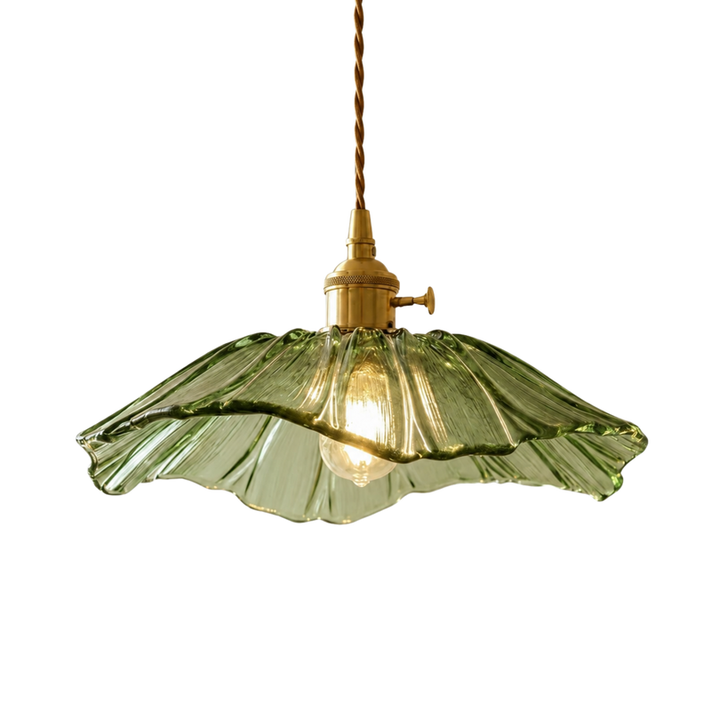 Moderne Glas Blumen LED Pendelleuchte