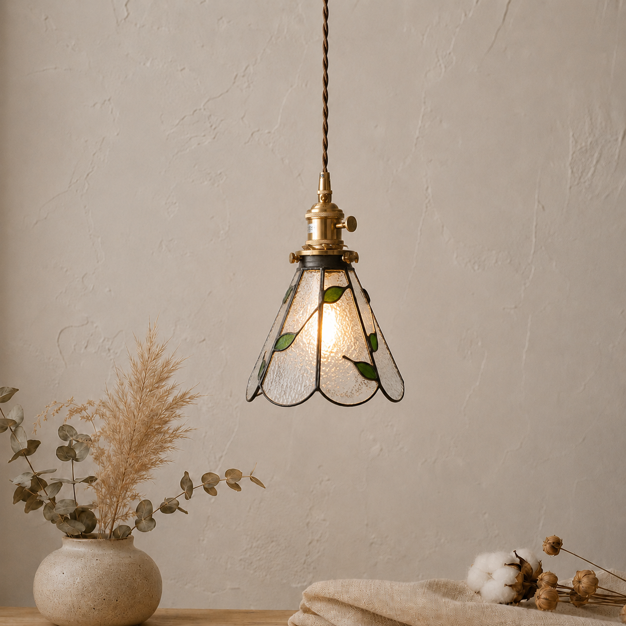 Vintage Farbglas LED Pendelleuchte