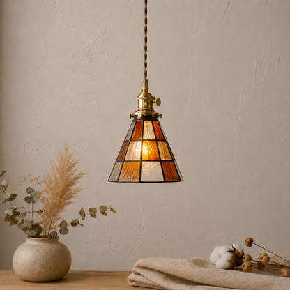 Vintage Farbglas LED Pendelleuchte