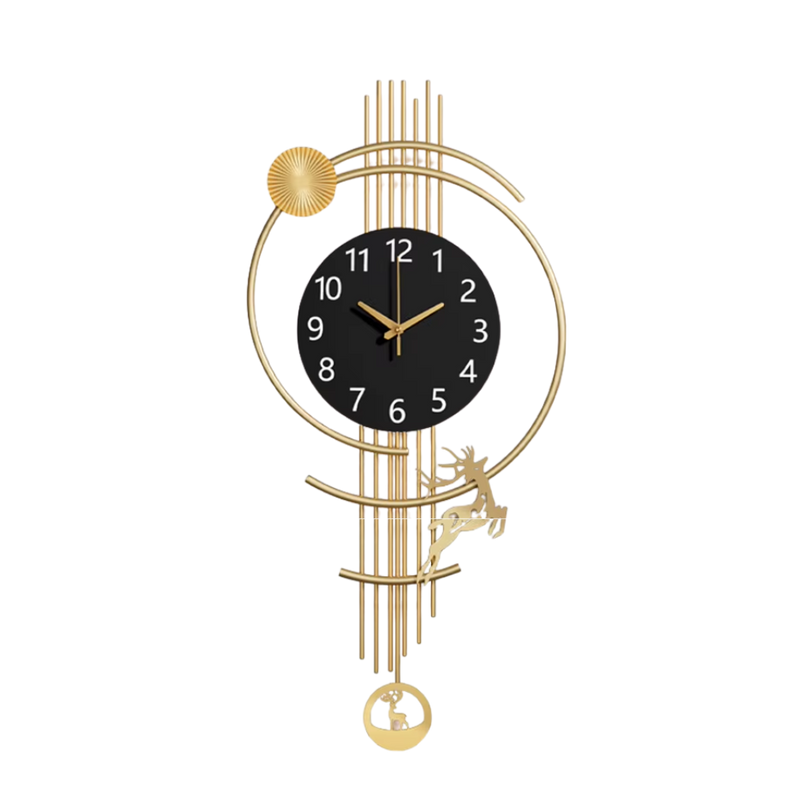 Wohnzimmer Goldene Wanduhr