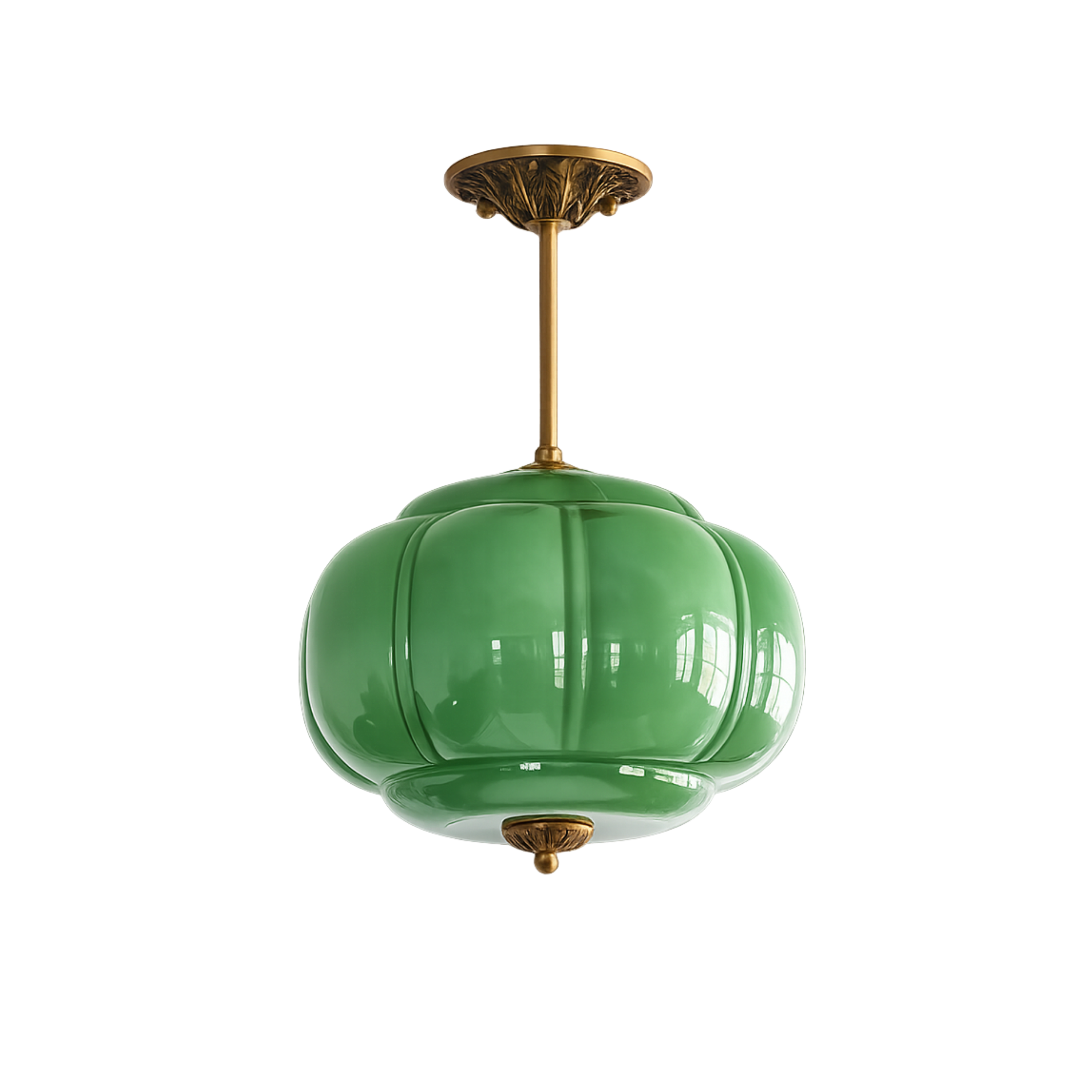 Eldio Grünglas Semi Flush Deckenleuchte