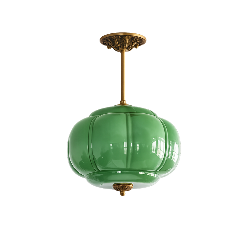 Eldio Grünglas Semi Flush Deckenleuchte