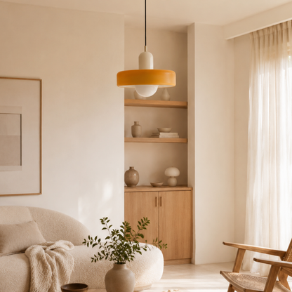 Bauhaus Farbglas Pendelleuchte