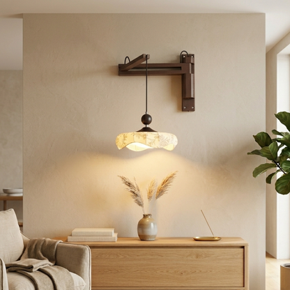 Retro LED Wandlampe mit Stoffschirm