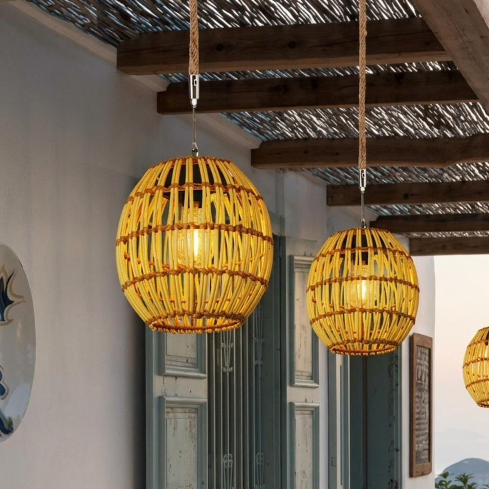 Solar LED Außenleuchte in Vintage Gelb