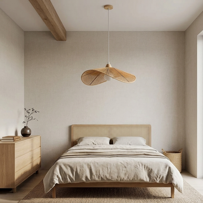 Nordische Wabi Sabi Rattan Pendelleuchte