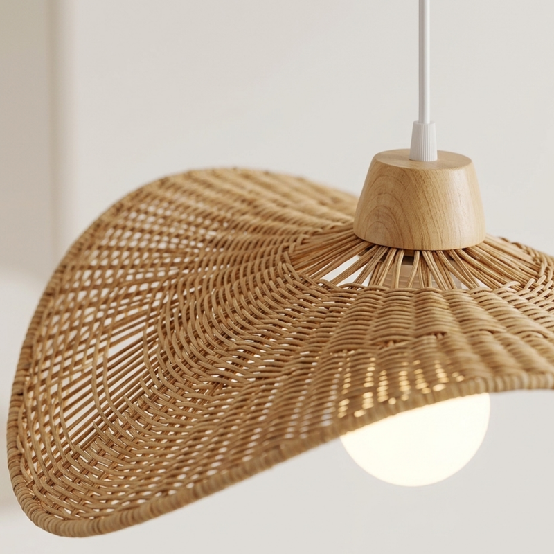 Nordische Wabi Sabi Rattan Pendelleuchte